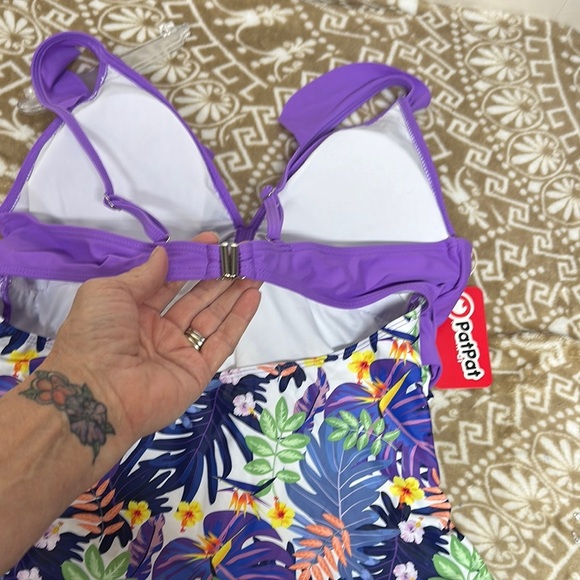 PatPat Purple One Piece Swimwear with Ruffled Straps - Picture 5 of 14